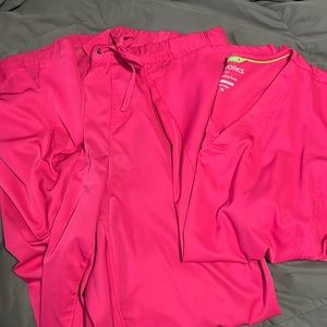 Hot Pink Healing Hands Scrubs, worn once!